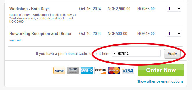 Promotional Code for booking
