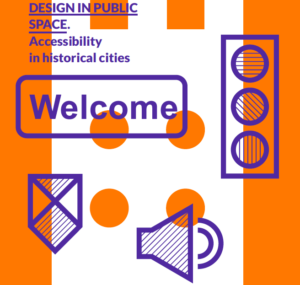 Logo of the conference: Design in public space. Accessibility in historical cities